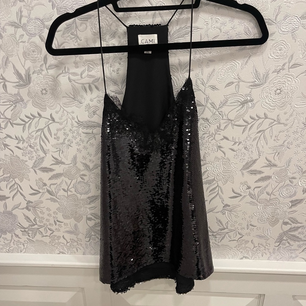 Cami sequin top xs black